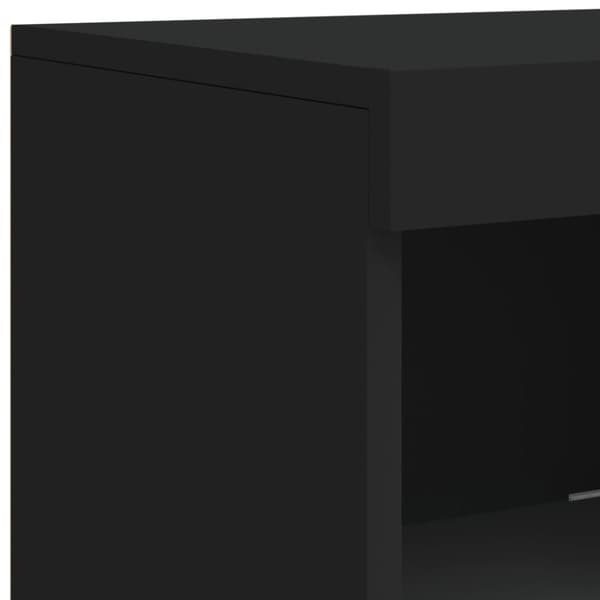 vidaXL Skänk med LED-belysning svart 41x37x100 cm