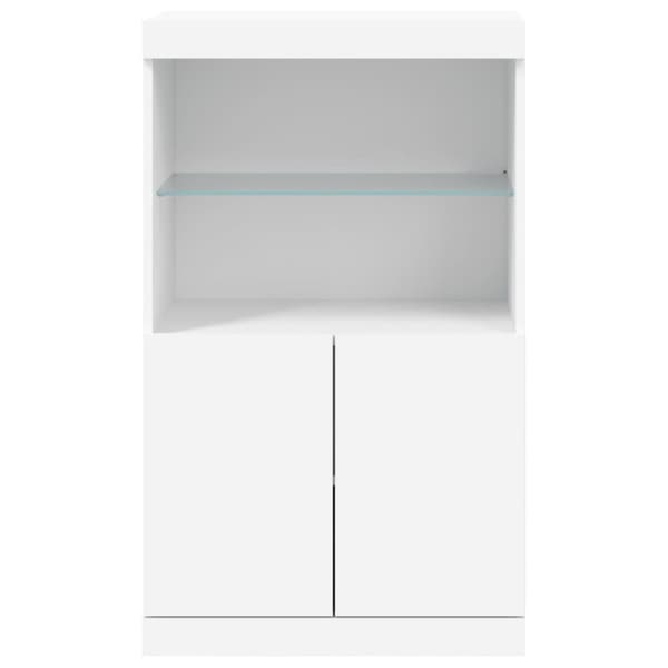 vidaXL Skänk med LED-belysning vit 60,5x37x100 cm