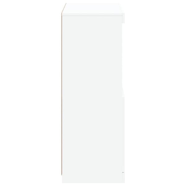 vidaXL Skänk med LED-belysning vit 60,5x37x100 cm