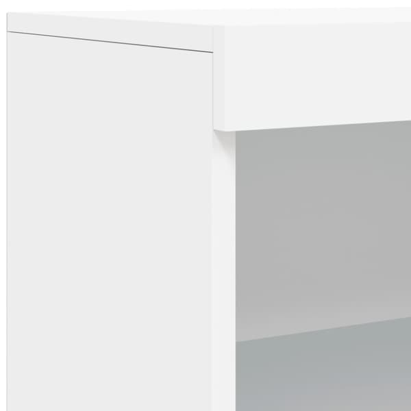 vidaXL Skänk med LED-belysning vit 60,5x37x100 cm
