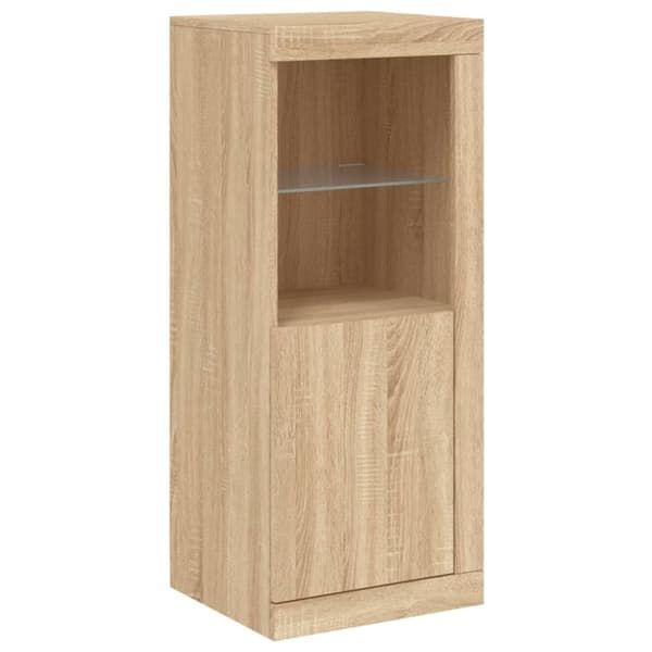 vidaXL Skjenk med LED-lys sonoma eik 41x37x100 cm