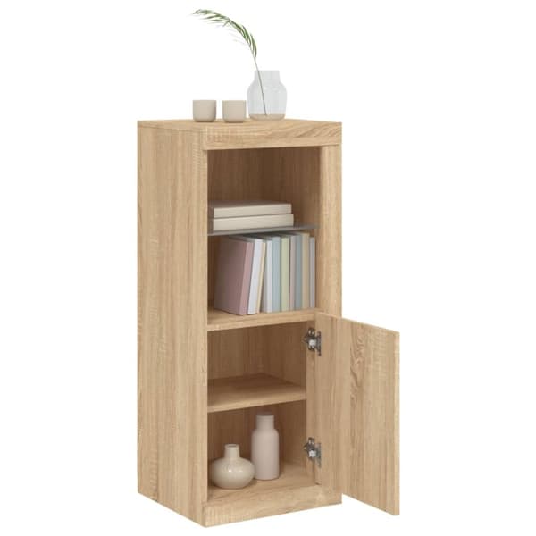 vidaXL Skjenk med LED-lys sonoma eik 41x37x100 cm