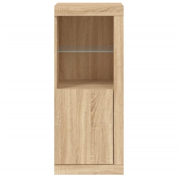 vidaXL Skjenk med LED-lys sonoma eik 41x37x100 cm