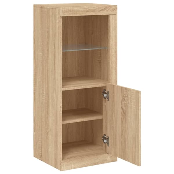 vidaXL Skjenk med LED-lys sonoma eik 41x37x100 cm