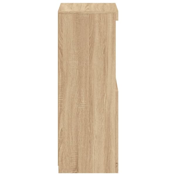 vidaXL Skjenk med LED-lys sonoma eik 41x37x100 cm