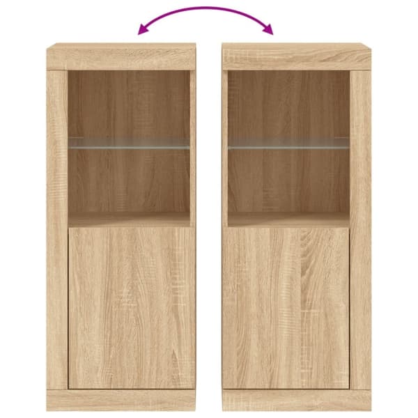 vidaXL Skjenk med LED-lys sonoma eik 41x37x100 cm