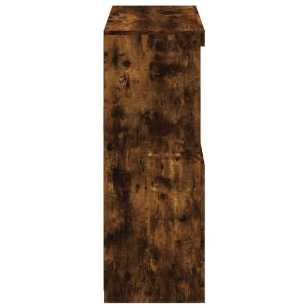 vidaXL Skjenk med LED-lys røkt eik 81x37x100 cm
