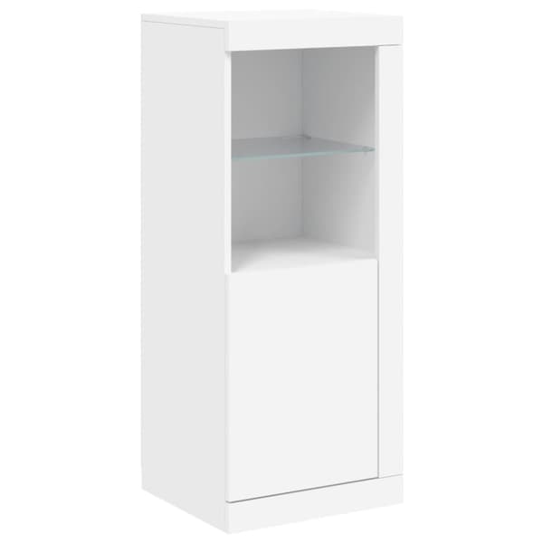 vidaXL Skänk med LED-belysning vit 41x37x100 cm