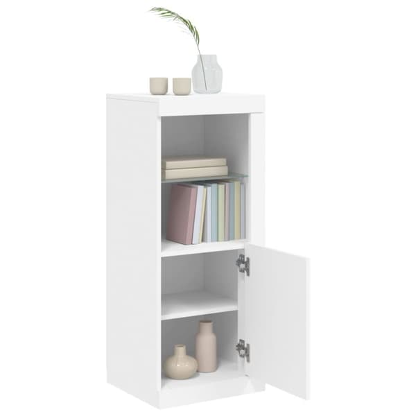 vidaXL Skänk med LED-belysning vit 41x37x100 cm