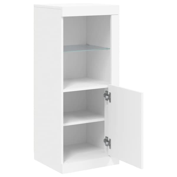 vidaXL Skänk med LED-belysning vit 41x37x100 cm