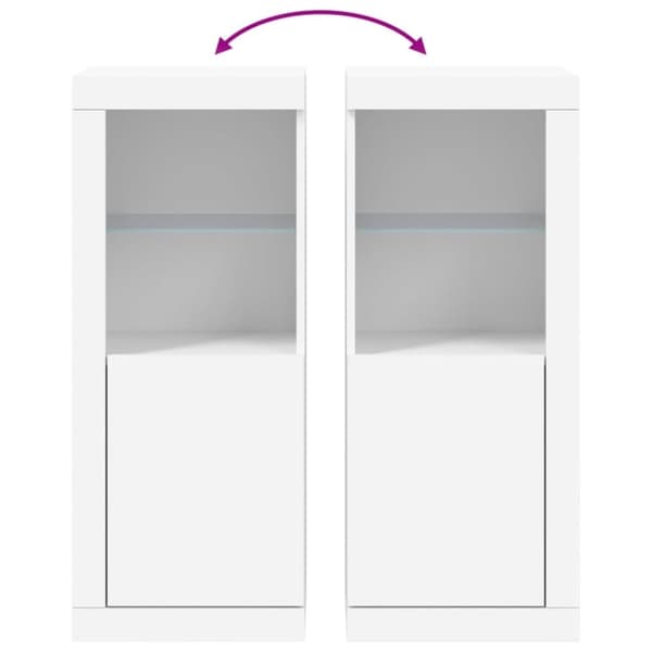 vidaXL Skänk med LED-belysning vit 41x37x100 cm