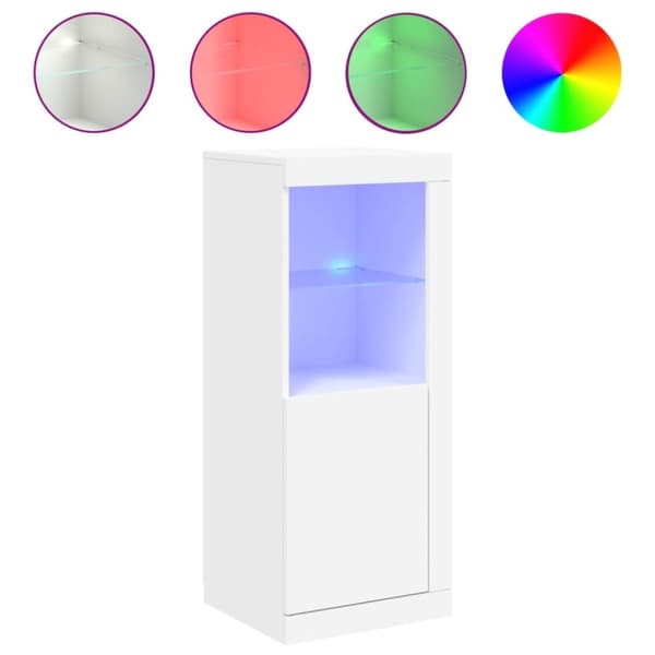 vidaXL Skänk med LED-belysning vit 41x37x100 cm
