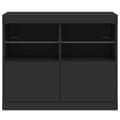 Miniatyrbilde 6 av 11: vidaXL Skjenk med LED-lys svart 81x37x67 cm