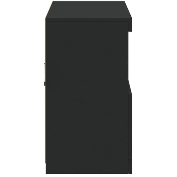 vidaXL Skjenk med LED-lys svart 81x37x67 cm
