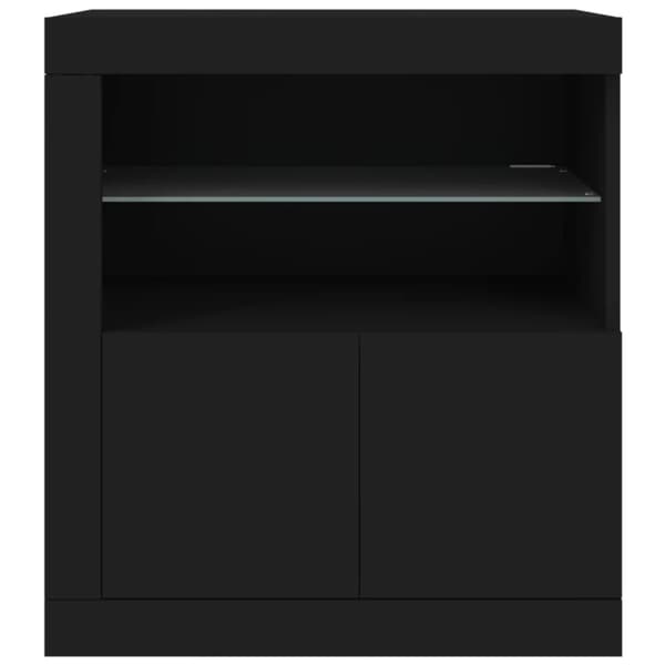 vidaXL skænk med LED-lys 60,5x37x67 cm sort