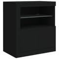 Miniatyrbilde 3 av 11: vidaXL Skjenk med LED-lys svart 60,5x37x67 cm