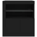 Miniatyrbilde 6 av 11: vidaXL Skjenk med LED-lys svart 60,5x37x67 cm