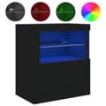 Miniatyrbilde 2 av 11: vidaXL Skjenk med LED-lys svart 60,5x37x67 cm