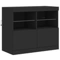 Miniatyrbillede 3 af 11: vidaXL skænk med LED-lys 81x37x67 cm sort