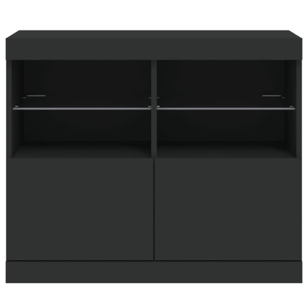 vidaXL skænk med LED-lys 81x37x67 cm sort