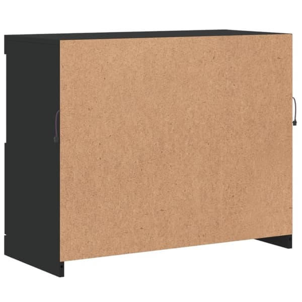 vidaXL skænk med LED-lys 81x37x67 cm sort