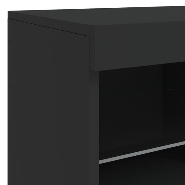 vidaXL skænk med LED-lys 81x37x67 cm sort