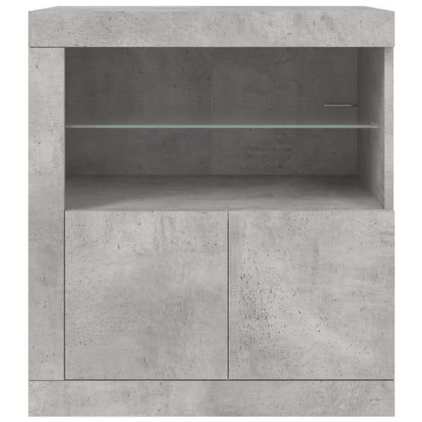 vidaXL skænk med LED-lys 60,5x37x67 cm betongrå