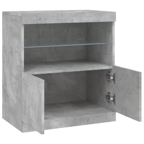 vidaXL skænk med LED-lys 60,5x37x67 cm betongrå