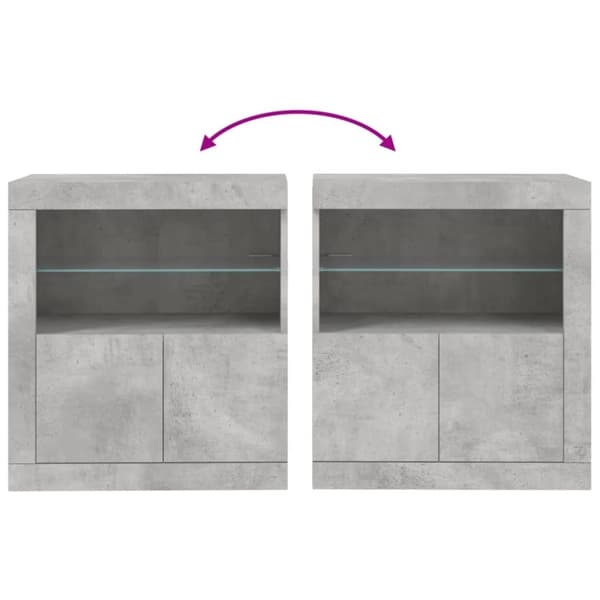 vidaXL skænk med LED-lys 60,5x37x67 cm betongrå