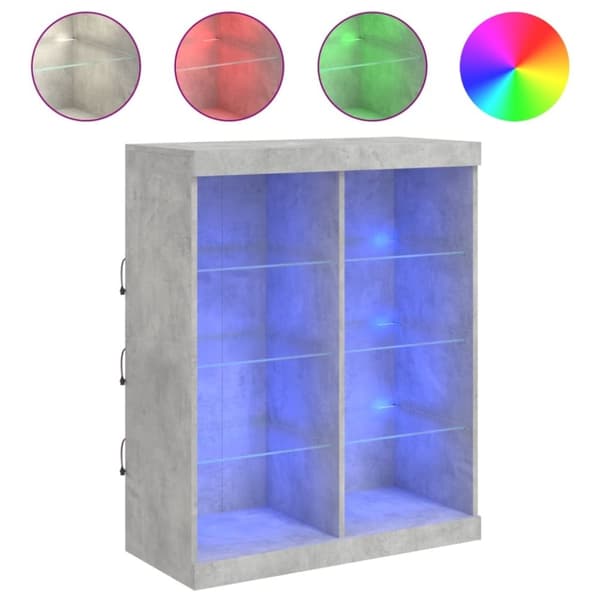 vidaXL Senkki LED-valoilla betoninharmaa 81x37x100 cm