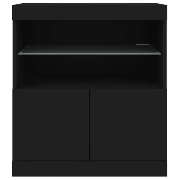 vidaXL Skänk med LED-belysning svart 60x37x67 cm