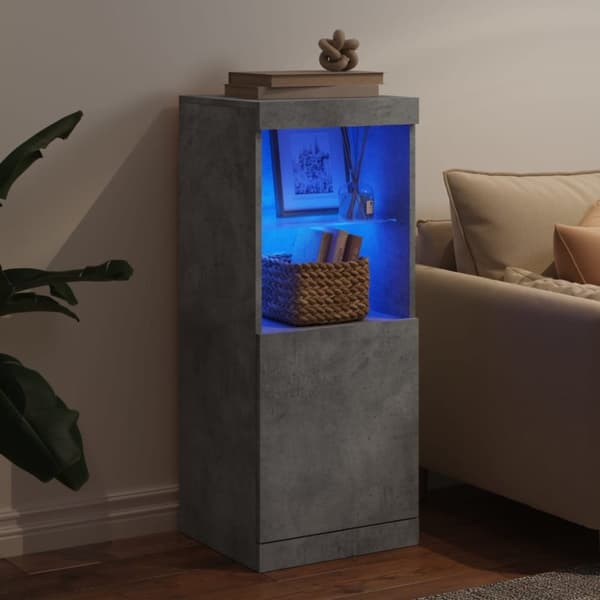 vidaXL Skjenk med LED-lys betonggrå 41x37x100 cm