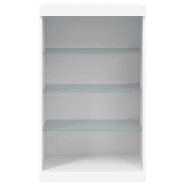 vidaXL Skänk med LED-belysning vit 60,5x37x100 cm