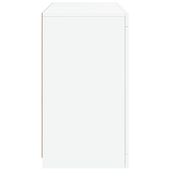 vidaXL Skjenk med LED-lys hvit 60,5x37x67 cm