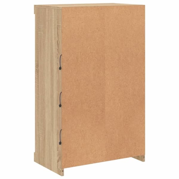 vidaXL Skjenk med LED-lys sonoma eik 60,5x37x100 cm