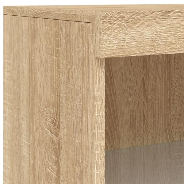 vidaXL Skjenk med LED-lys sonoma eik 60,5x37x100 cm