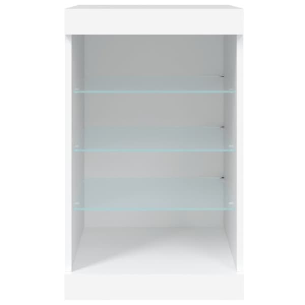 vidaXL Skjenk med LED-lys hvit 41x37x67 cm