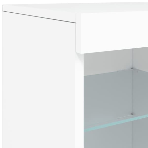 vidaXL Skjenk med LED-lys hvit 41x37x67 cm