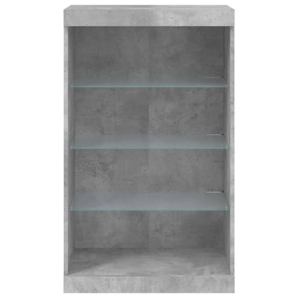 vidaXL Skjenk med LED-lys betonggrå 60,5x37x100 cm