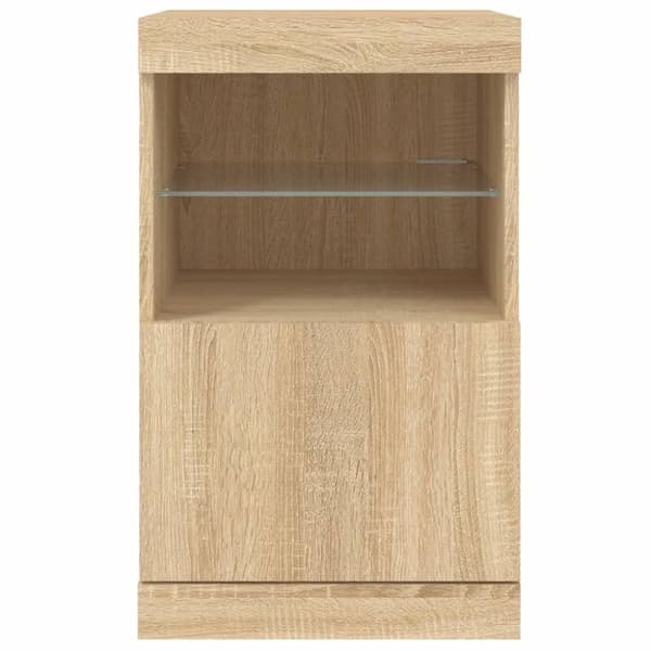 vidaXL Skänk med LED-belysning sonoma-ek 41x37x67 cm