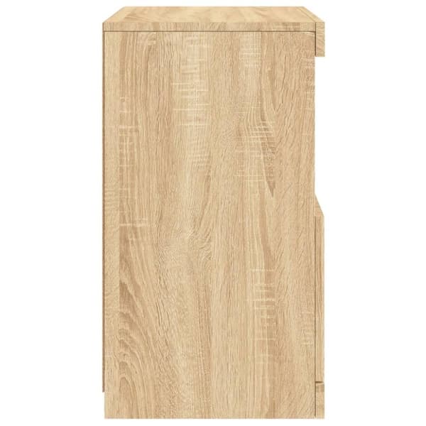 vidaXL Skänk med LED-belysning sonoma-ek 41x37x67 cm