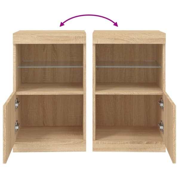 vidaXL Skänk med LED-belysning sonoma-ek 41x37x67 cm