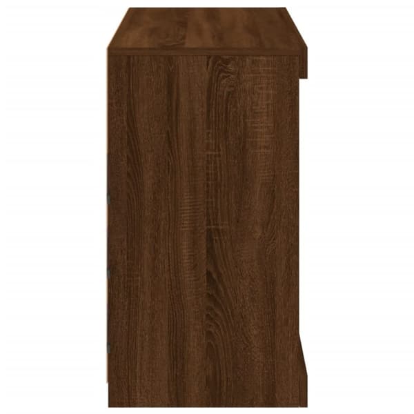 vidaXL Skjenk med LED-lys brun eik 81x37x67 cm