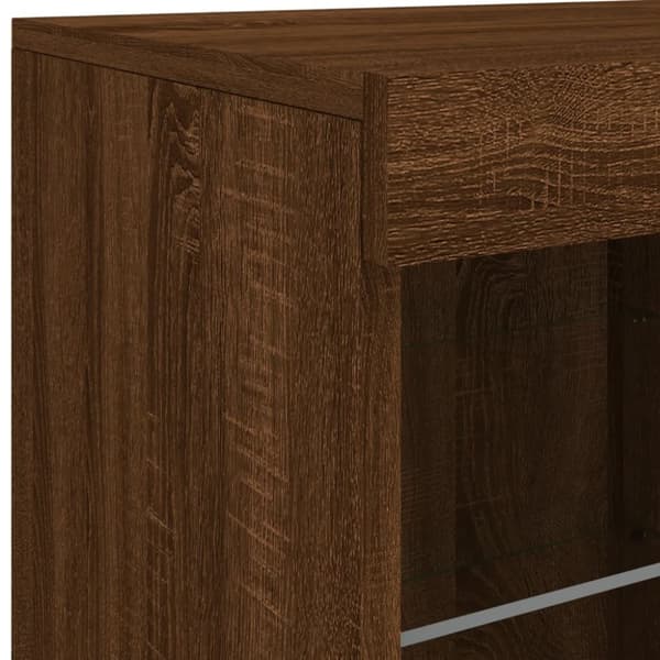 vidaXL Skjenk med LED-lys brun eik 81x37x67 cm