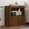 Pikkukuva 1 / 11: vidaXL Senkki LED-valoilla ruskea tammi 60,5x37x67 cm
