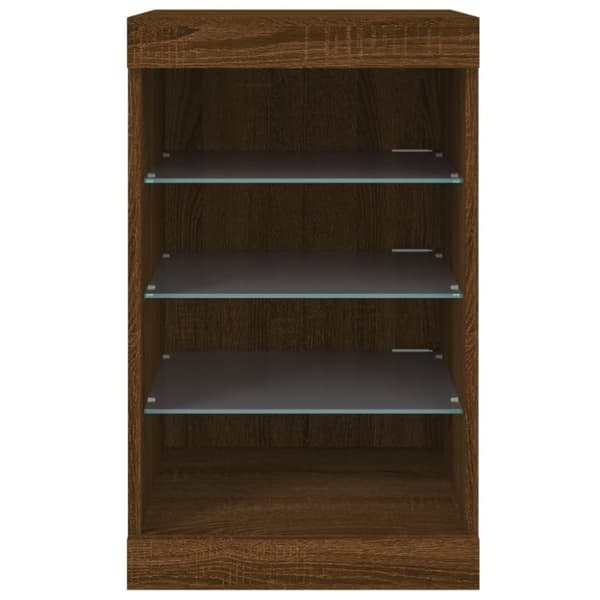vidaXL Senkki LED-valoilla ruskea tammi 41x37x67 cm