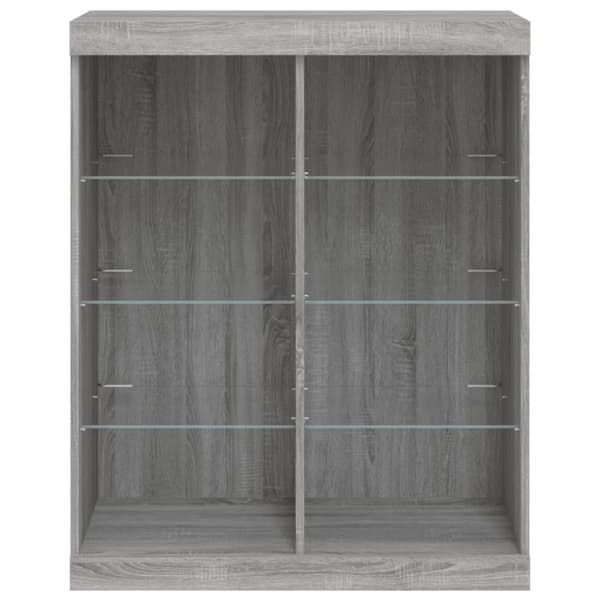 vidaXL Senkki LED-valoilla harmaa Sonoma 81x37x100 cm