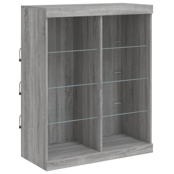 vidaXL Senkki LED-valoilla harmaa Sonoma 81x37x100 cm