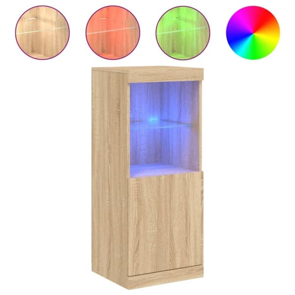 vidaXL Senkki LED-valoilla Sonoma-tammi 41x37x100 cm