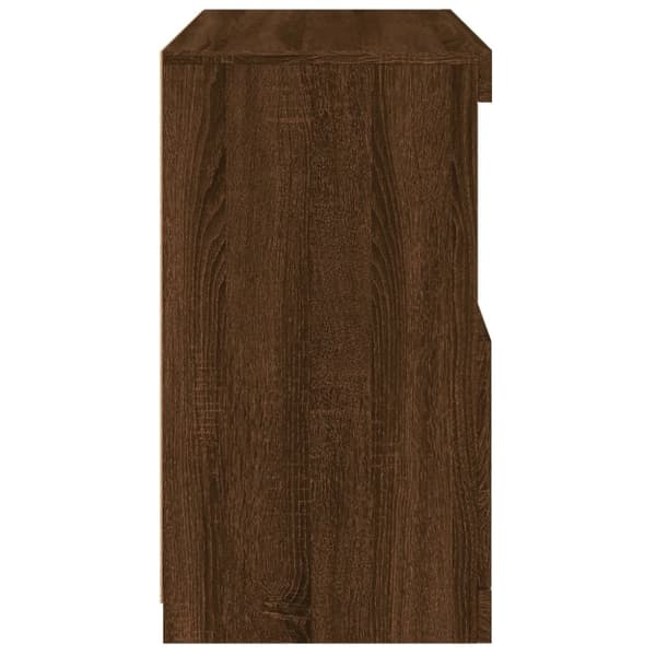 vidaXL Skjenk med LED-lys brun eik 60x37x67 cm